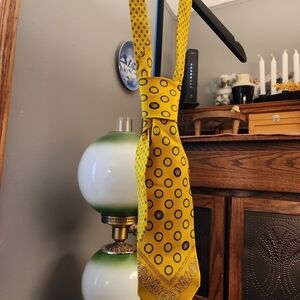 Versace Medusa Head Elegant Yellow Polka Dot Tie